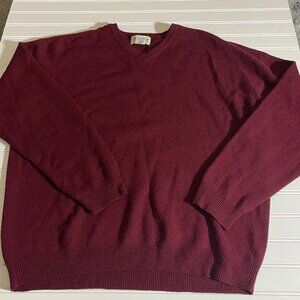 Eddie Bauer Mens V Neck Pullover 100% Wool Sweater Australia XL